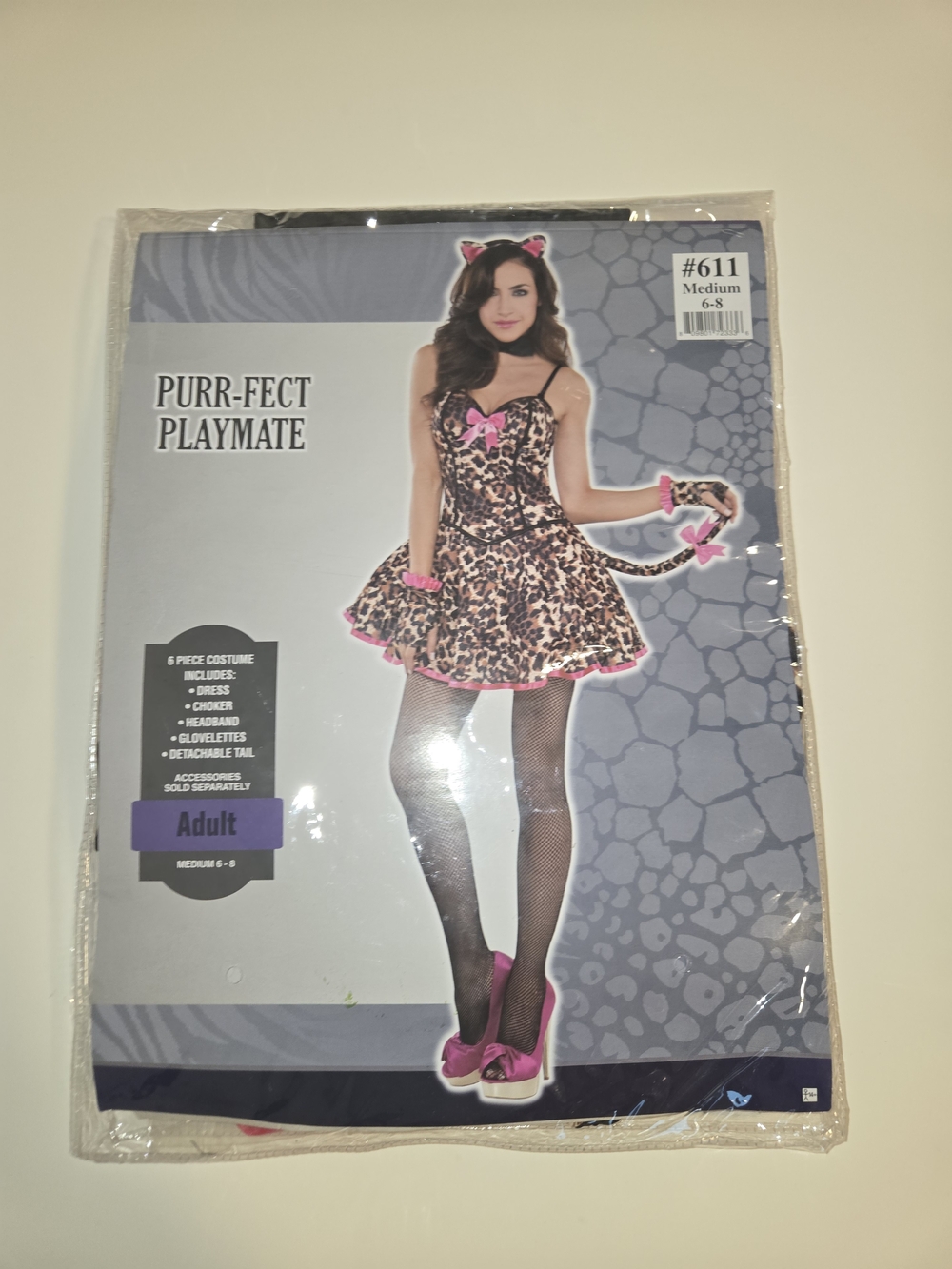 Purr-fect Playmate Leopard Print Costume with Pink Accents